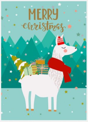 Alpaca Llama Fun Christmas Card