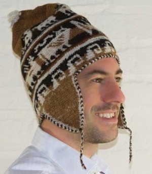 Alpaca flap hat Alpaca chullo for men