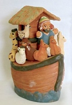 Hand made ceramic noah's ark