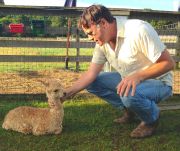 David Hannon with cria, Nina