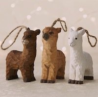 Alpaca Ornament carved wooden
