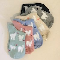 Alpacas with Heart: Cotton Blend Ankle Socks