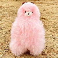 Fur Alpaca Plush Standing Pink toy 