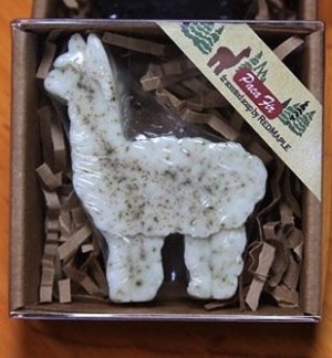 Alpaca shaped soap
