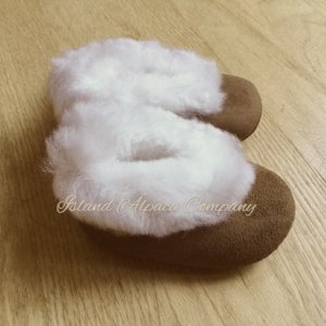 Soft Baby alpaca fur slipper bootie for infant