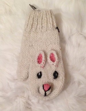 Bunny rabbit mitten alpaca mitten