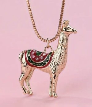 Alpaca fashion jewelry gold pendant necklace