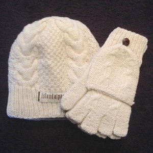 Alpaca Hat and Glove Set - Texting Hooded Glove