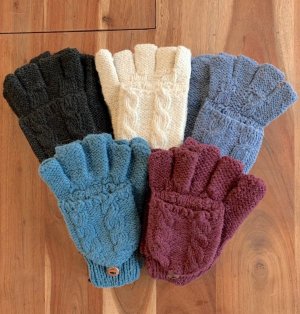 Alpaca Hooded mittens cable luxury sale