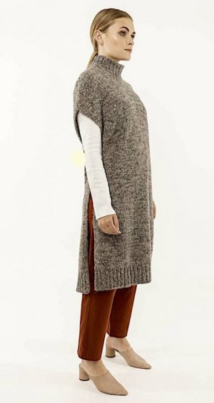 Long alpaca sweater vest cardigan one size