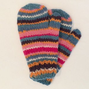 Alpaca Mittens Stipe for children and toddlers