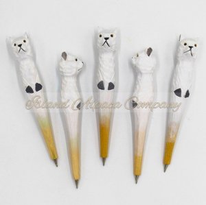 Llama Alpaca Wooden Hand Carved Ink Animal Pen