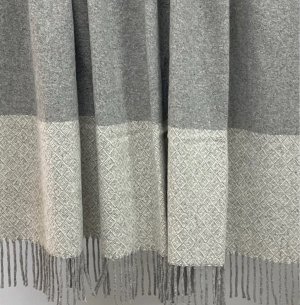 Alpaca Grey Throw Soft Rhombus Design