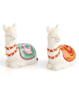 Alpaca llama salt and pepper shaker set